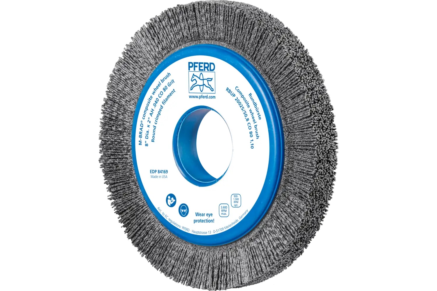 Picture of Pferd M-BRAD® Composite Wheel Brush 6" Dia. .040/80 Grit Ceramic Oxide 2" Arbor